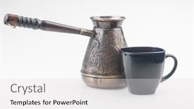  Presentation with cup coffee - Cool new presentation theme with black-cup-of-coffee-copper backdrop and a light gray colored foreground