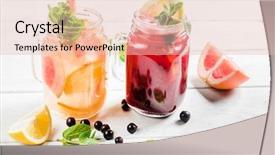  Presentation with currant - Audience pleasing slide deck consisting of black currant - summer drinks backdrop and a  colored foreground