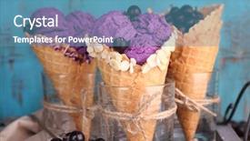 Presentation with ice cream cones - Audience pleasing presentation consisting of black currant - tasty ice cream with berries backdrop and a teal colored foreground