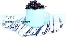  Presentation with currant - Presentation design with black-currant-berries-in-mug background and a cool aqua colored foreground