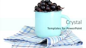 Presentation with currant - Cool new presentation with black-currant-berries-in-mug backdrop and a cool aqua colored foreground