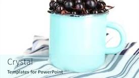  Presentation with currant - PPT layouts having black-currant-berries-in-mug background and a cool aqua colored foreground