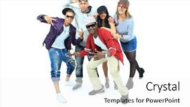  Presentation with dancing - Presentation design consisting of black dance - dancing people group isolated background and a white colored foreground