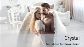  Presentation with fine art - Audience pleasing theme consisting of black death - fine art imagery woman backdrop and a light gray colored foreground