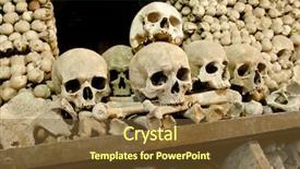 Presentation with bone - Amazing PPT layouts having black death - skulls and bones backdrop and a tawny brown colored foreground
