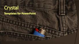  Presentation with jeans denim - Presentation theme with black denim jeans with a lighter in the back pocket background and a wine colored foreground