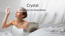  Presentation with bride - Presentation theme consisting of black diamond - beautiful bride getting ready background and a light gray colored foreground