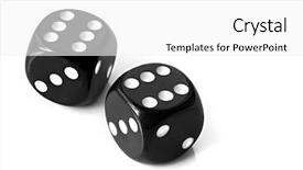  Presentation with black and white checker - Theme consisting of black dice showing sixes cast background and a white colored foreground