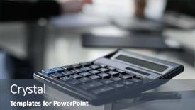  Presentation with calculator - Amazing presentation theme having black-digital-calculator-in-officce backdrop and a ocean colored foreground