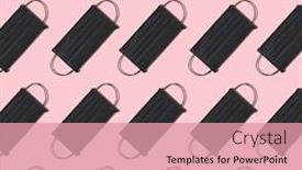  Presentation with pink black - Beautiful presentation design featuring black-disposable-medical-face-mask backdrop and a coral colored foreground