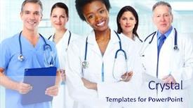  Presentation with african american black couple - Theme enhanced with african-american black doctor woman background and a  colored foreground