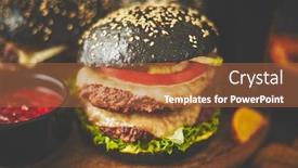  Presentation with burgers - PPT layouts consisting of black-double-burgers-with-cheese background and a red colored foreground