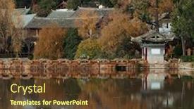  Presentation with dragon - Amazing PPT theme having black-dragon-pool-in-lijiang backdrop and a tawny brown colored foreground