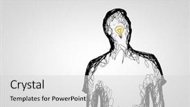  Presentation with black man - Presentation featuring black drawn silhouette of man background and a light gray colored foreground