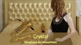 Presentation with wind instruments - Amazing presentation theme having black dress sits with sax backdrop and a tawny brown colored foreground