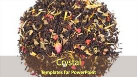  Presentation with dry fruits - Amazing slides having black dry tea with fruits and petals backdrop and a tawny brown colored foreground