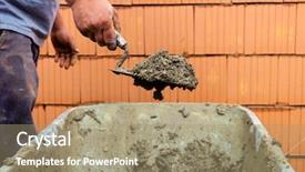  Presentation with construction - Presentation design enhanced with black economy and community care background and a  colored foreground