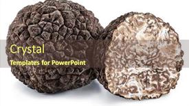  Presentation with award in black and white - Slides with black-edible-winter-truffle background and a tawny brown colored foreground