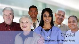  Presentation with design medical hospital - Theme consisting of black elderly people - senior couples with their medical background and a light blue colored foreground