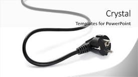  Presentation with power cable - Slides with black electric cable isolated background and a white colored foreground