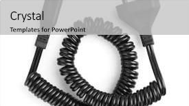  Presentation with electric cable - Slides enhanced with black electric cable isolated background and a light gray colored foreground