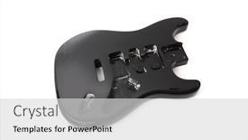  Presentation with electric guitar - Amazing PPT layouts having black-electric-guitar-body-isolated backdrop and a light gray colored foreground