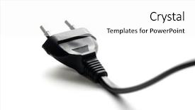  Presentation with electric - Theme enhanced with black electric plug isolated background and a white colored foreground
