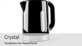  Presentation with electrical - PPT layouts enhanced with black electrical kettle isolated background and a light gray colored foreground