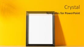  Presentation with interior design - PPT theme having black-empty-frame-with-copy background and a gold colored foreground