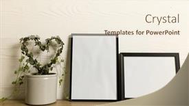  Presentation with interior design - Presentation design consisting of black-empty-frames-with-copy background and a cream colored foreground