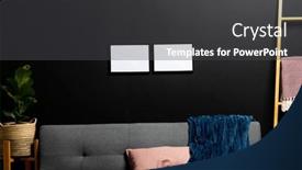 Presentation with room interior design - Presentation featuring black-empty-frames-with-copy background and a dark gray colored foreground