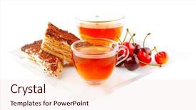  Presentation with black tea - Beautiful PPT layouts featuring black english tea and cakes backdrop and a lemonade colored foreground