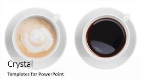  Presentation with coffe - Presentation theme having black espresso coffe cup background and a white colored foreground