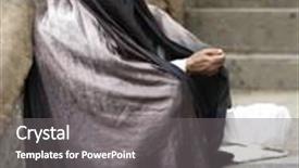  Presentation with black woman - Audience pleasing slide set consisting of black-eyes-woman-sitting backdrop and a gray colored foreground