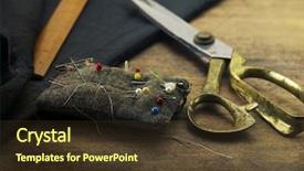  Presentation with gold black - Cool new presentation design with black fabric measuring cutting backdrop and a tawny brown colored foreground