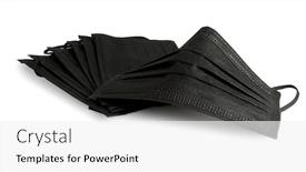  Presentation with face masks - Colorful theme enhanced with black-face-masks-on-white backdrop and a white colored foreground