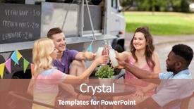  Presentation with food truck - Audience pleasing slide deck consisting of black family reunion - celebration leisure and people concept backdrop and a coral colored foreground