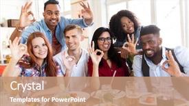  Presentation with international food - Amazing slide set having black family reunion - eating food and people concept backdrop and a coral colored foreground