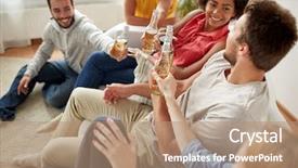  Presentation with drinking alcohol - Colorful theme enhanced with black family reunion - friendship drink alcohol holidays backdrop and a coral colored foreground