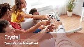  Presentation with drinking alcohol - PPT theme with black family reunion - friendship drink alcohol holidays background and a coral colored foreground