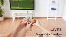  Presentation with soccer fans - Audience pleasing presentation theme consisting of black family reunion - friendship leisure and people concept backdrop and a coral colored foreground