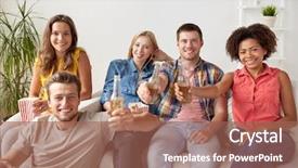  Presentation with home black family - Slide deck consisting of black family reunion - friendship people and holidays concept background and a violet colored foreground