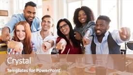  Presentation with family reunion - PPT layouts with black family reunion - leisure food and people concept background and a coral colored foreground