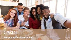  Presentation with bar and restaurant - Beautiful presentation featuring black family reunion - leisure friendship people and holidays backdrop and a coral colored foreground