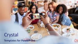  Presentation with technology - Audience pleasing theme consisting of black family reunion - leisure technology and people concept backdrop and a  colored foreground