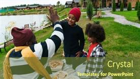  Presentation with black father - Cool new theme with black-father-and-his-sons backdrop and a tawny brown colored foreground