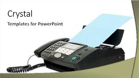  Presentation with machine - Audience pleasing theme consisting of black fax isolated on white backdrop and a white colored foreground