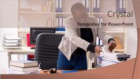  Presentation with lawyer - Beautiful presentation design featuring black female lawyer in courthouse backdrop and a coral colored foreground