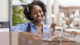  Presentation with black female - Presentation with black-female-student-reading-book background and a coral colored foreground
