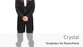  Presentation with black child - PPT theme with black-festive-suit-tailcoat-suit background and a white colored foreground